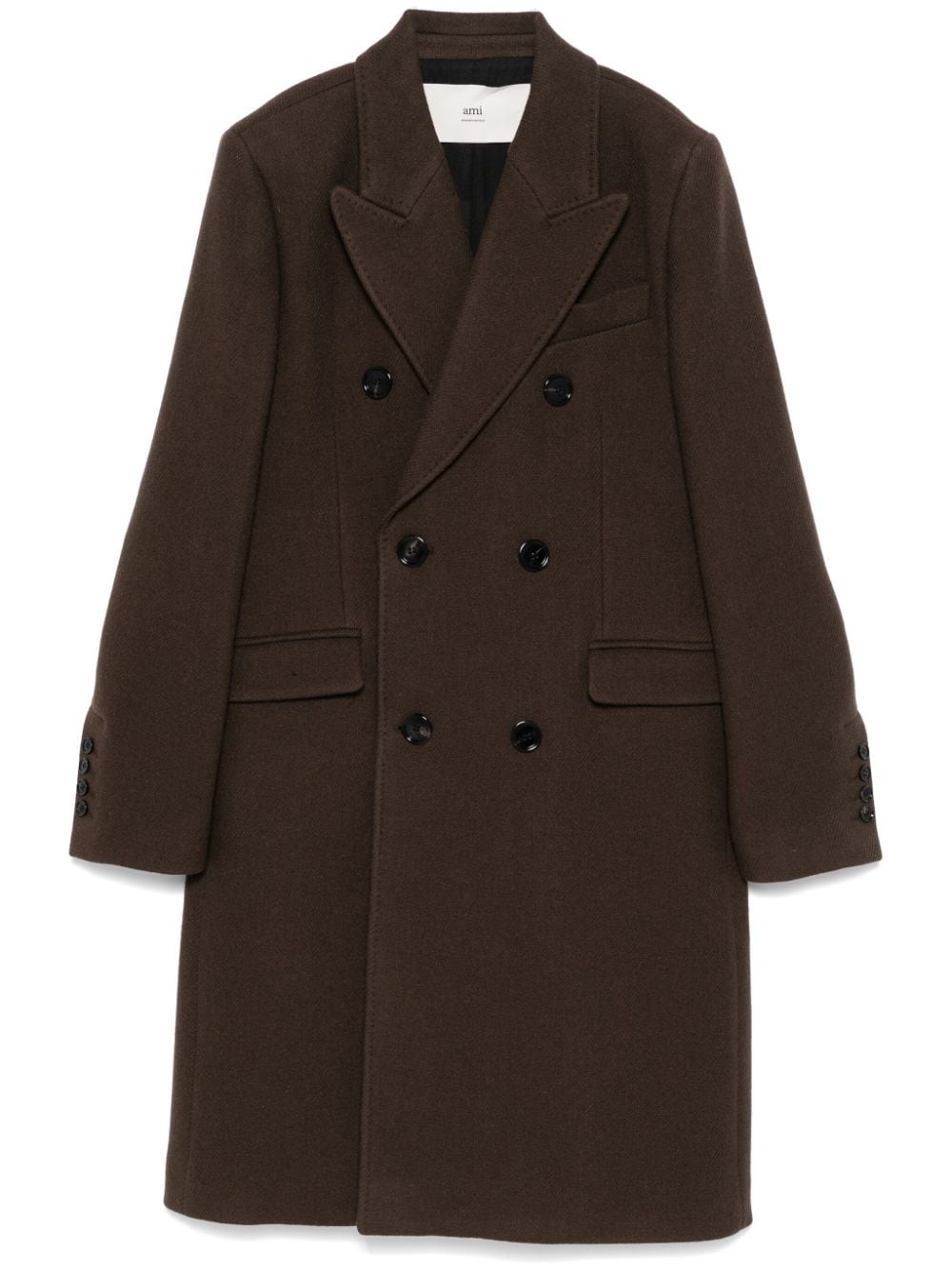 AMI Paris double-breasted coat - Marrone