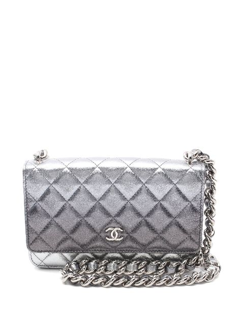 CHANEL 2020s CC diamond-quilted wallet-on-chain Women