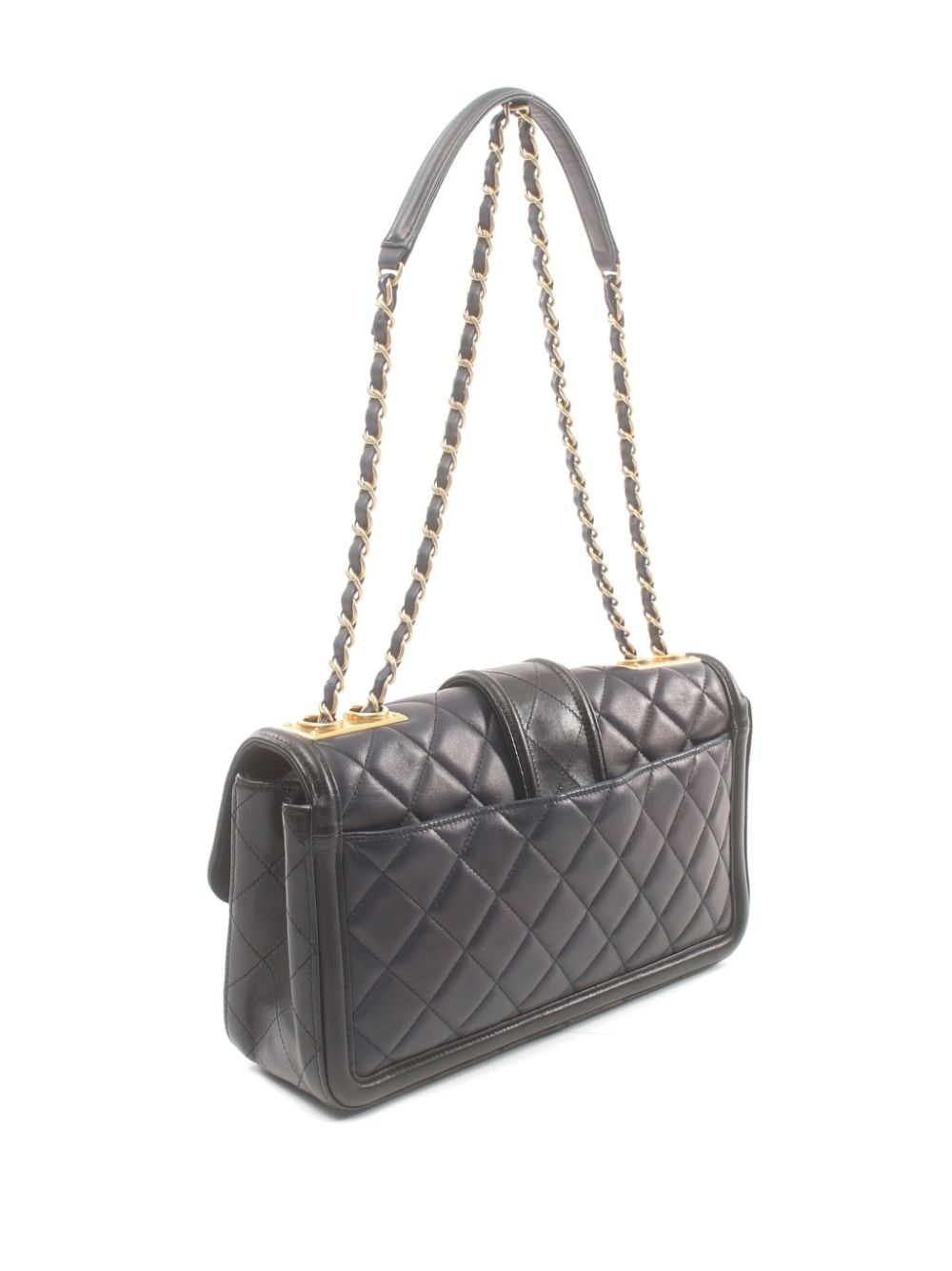 CHANEL Pre-Owned 2014-2015 diamond-quilted shoulder bag - Zwart