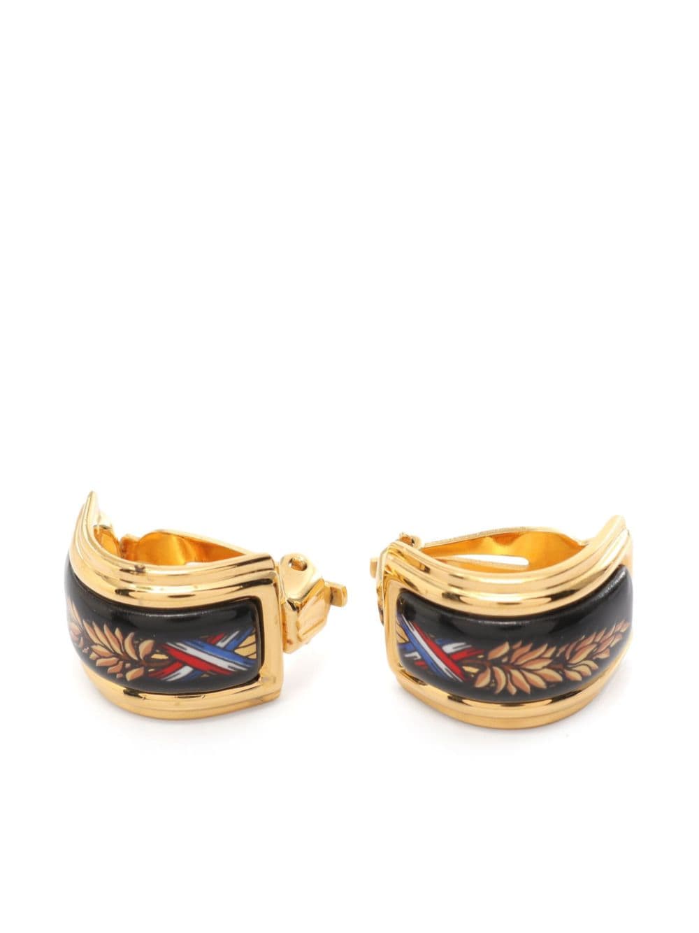 Hermès Pre-Owned 2010s enamel clip on earrings - Goud