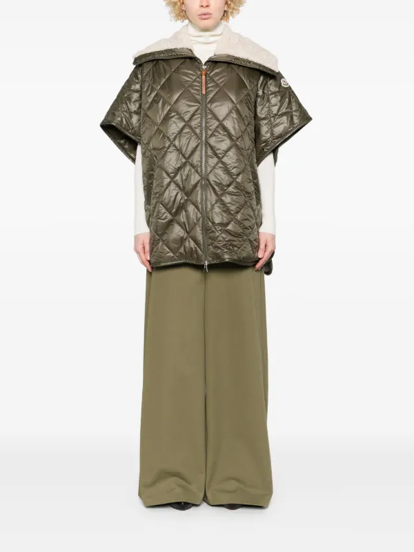 関税込 MONCLER PADDED CAPE Moncler Padded Cape | Green | FARFETCH