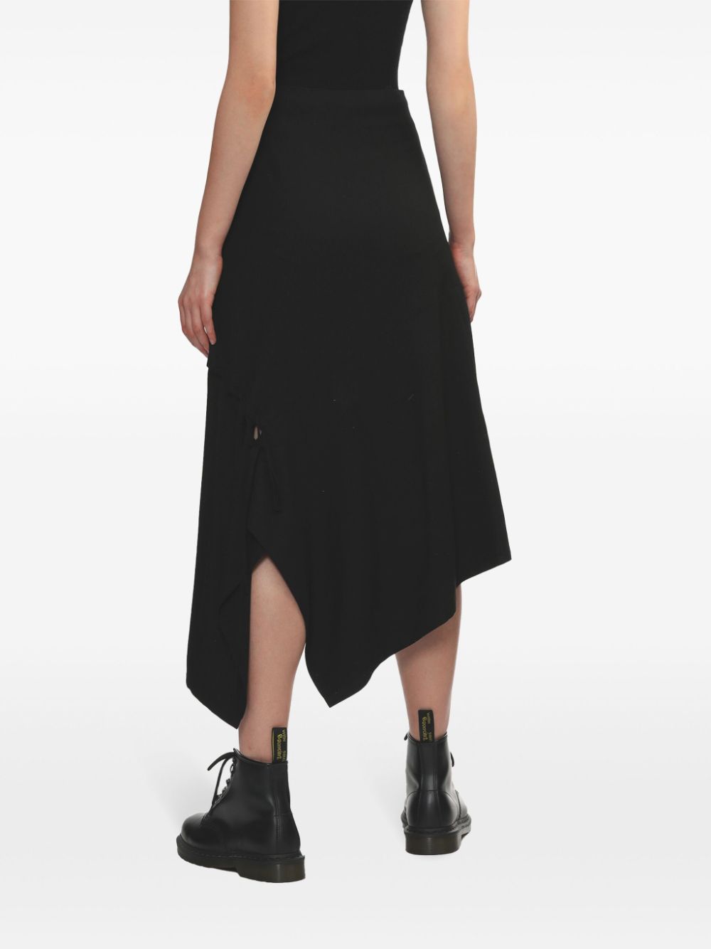 Shop Y's Asymmetric Midi Skirt In Schwarz