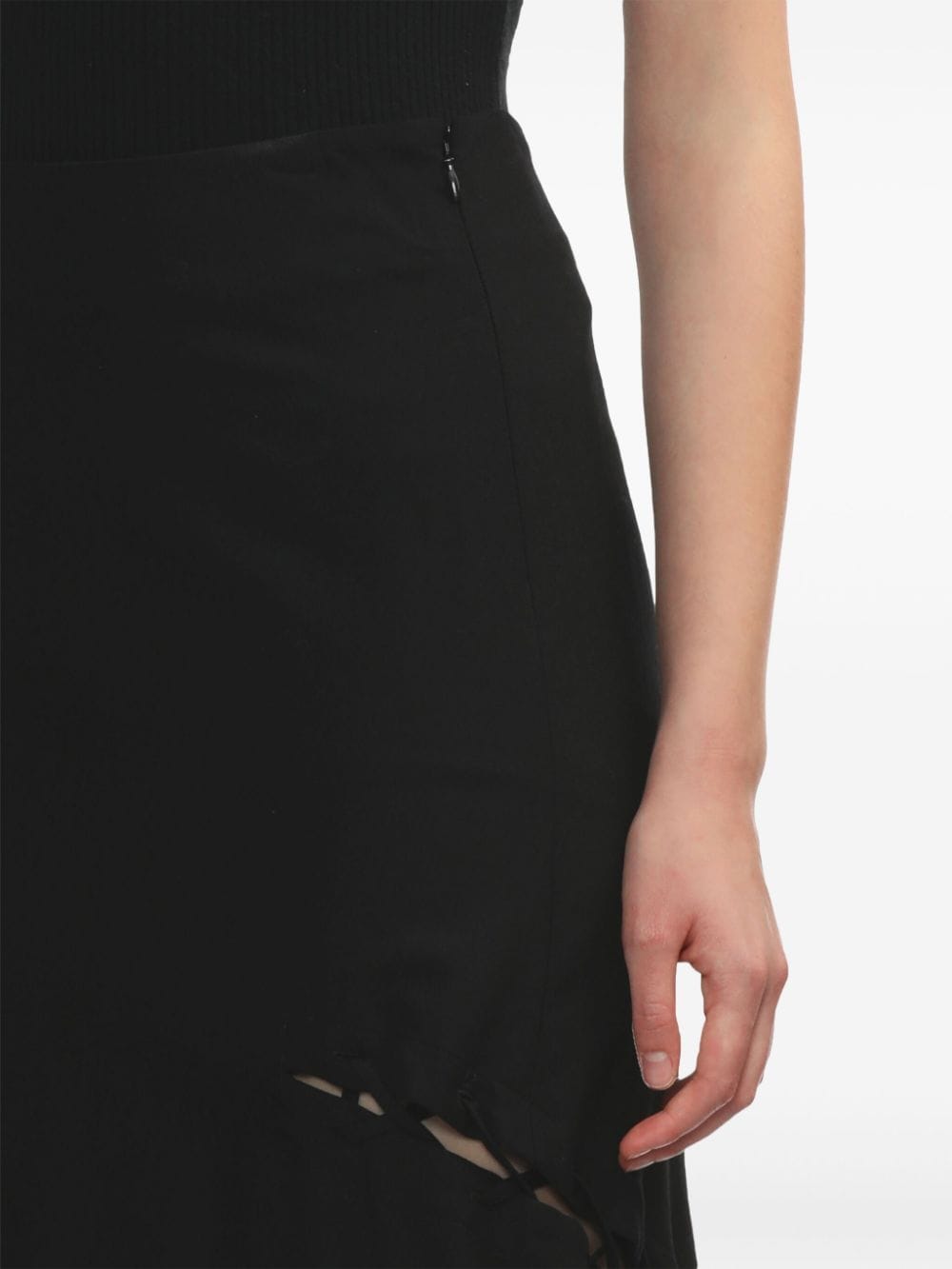 Shop Y's Asymmetric Midi Skirt In Schwarz