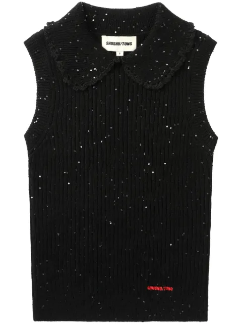 SHUSHU/TONG sequin-embellished tank top