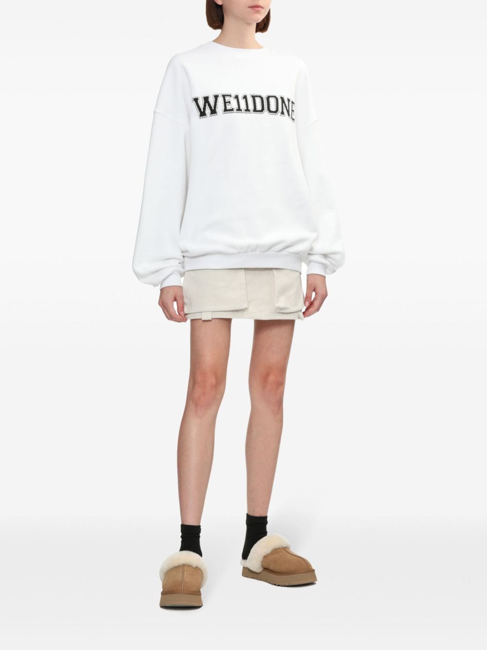 Shop We11 Done Logo-embellished Sweatshirt In White