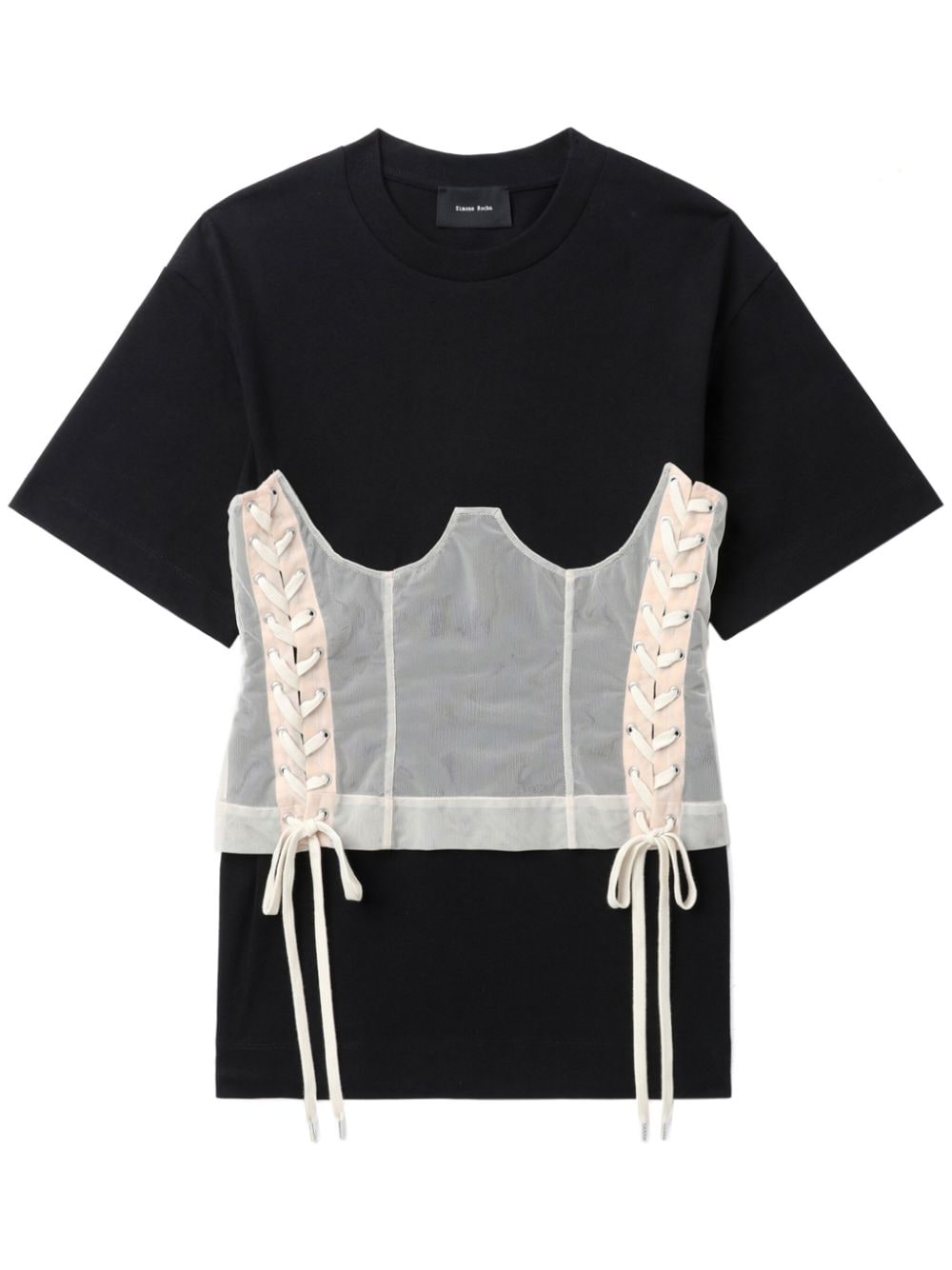 Simone Rocha corset cotton blouse - Nero