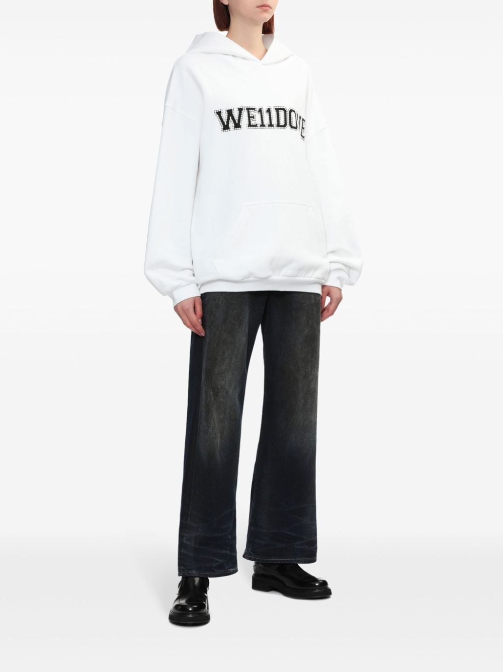 We11done logo-embellished hoodie - Wit