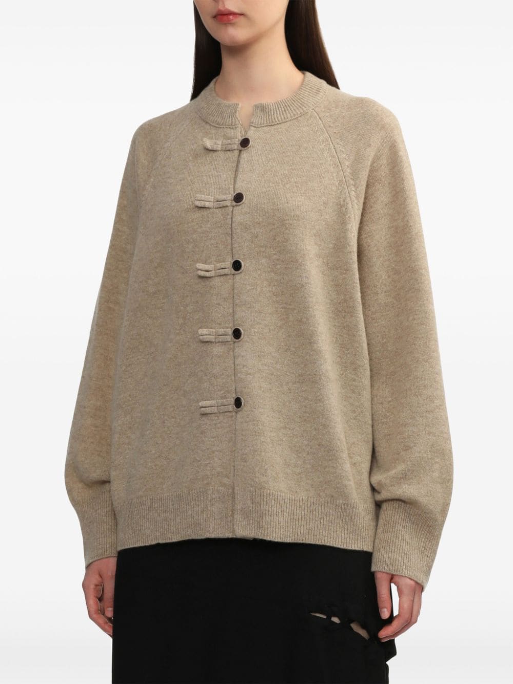 Shop Y's Wool Cardigan In Neutrals