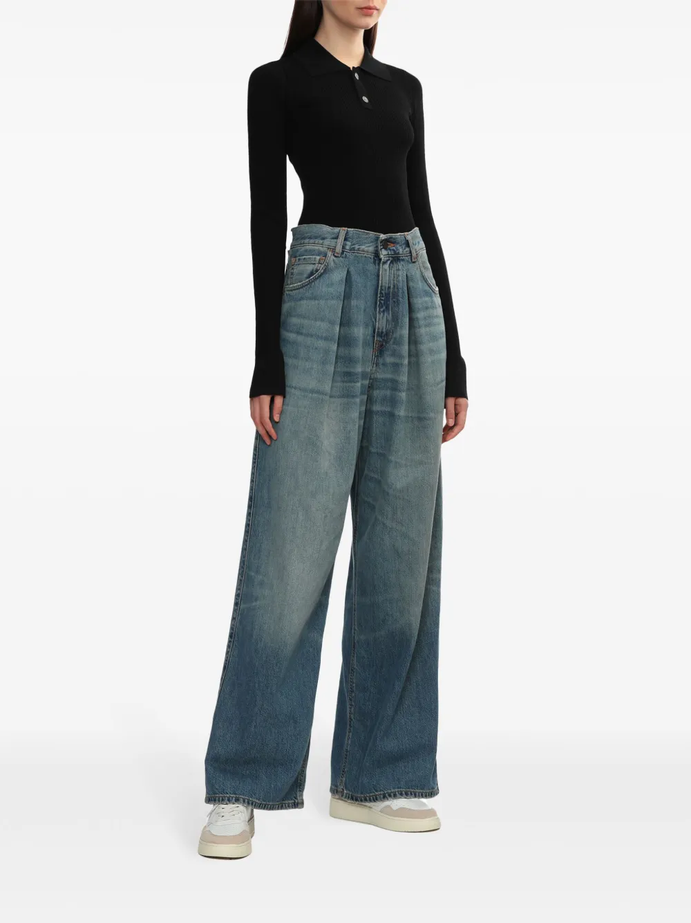 Haikure Jeans met logopatch - Blauw