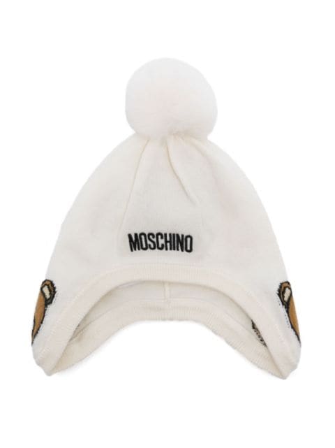 Moschino Kids pompom-detailed beanie