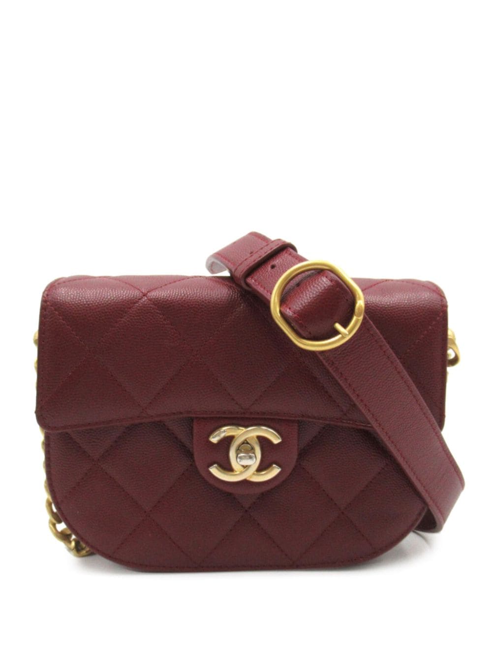 CHANEL Pre-Owned 2020 matelasse chain shoulder - Rosso