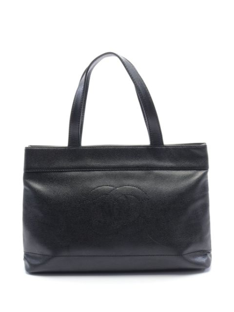 CHANEL 2002-2003 CC stitch tote bag Women