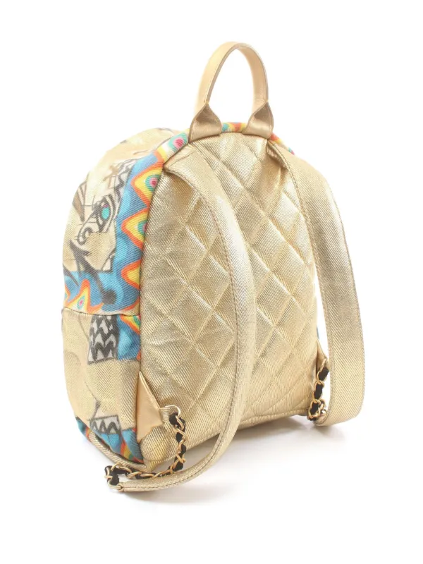 CHANEL Pre Owned 2019 Graffiti Backpack Gold FARFETCH IE