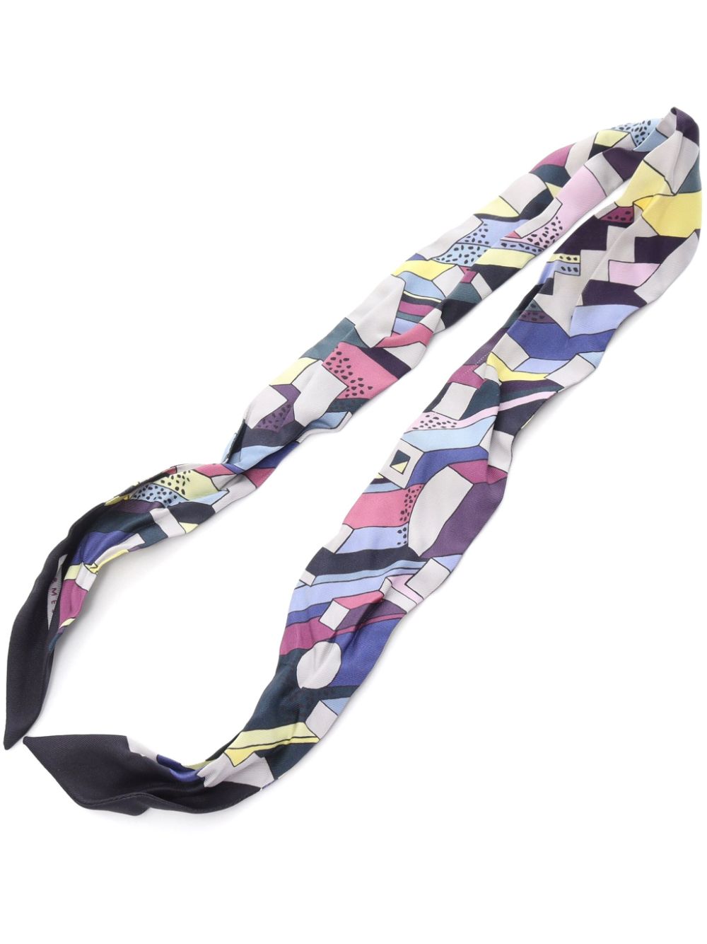 Hermès Pre-Owned 2000 Twilly On A Summer Day ribbon scarf - Black