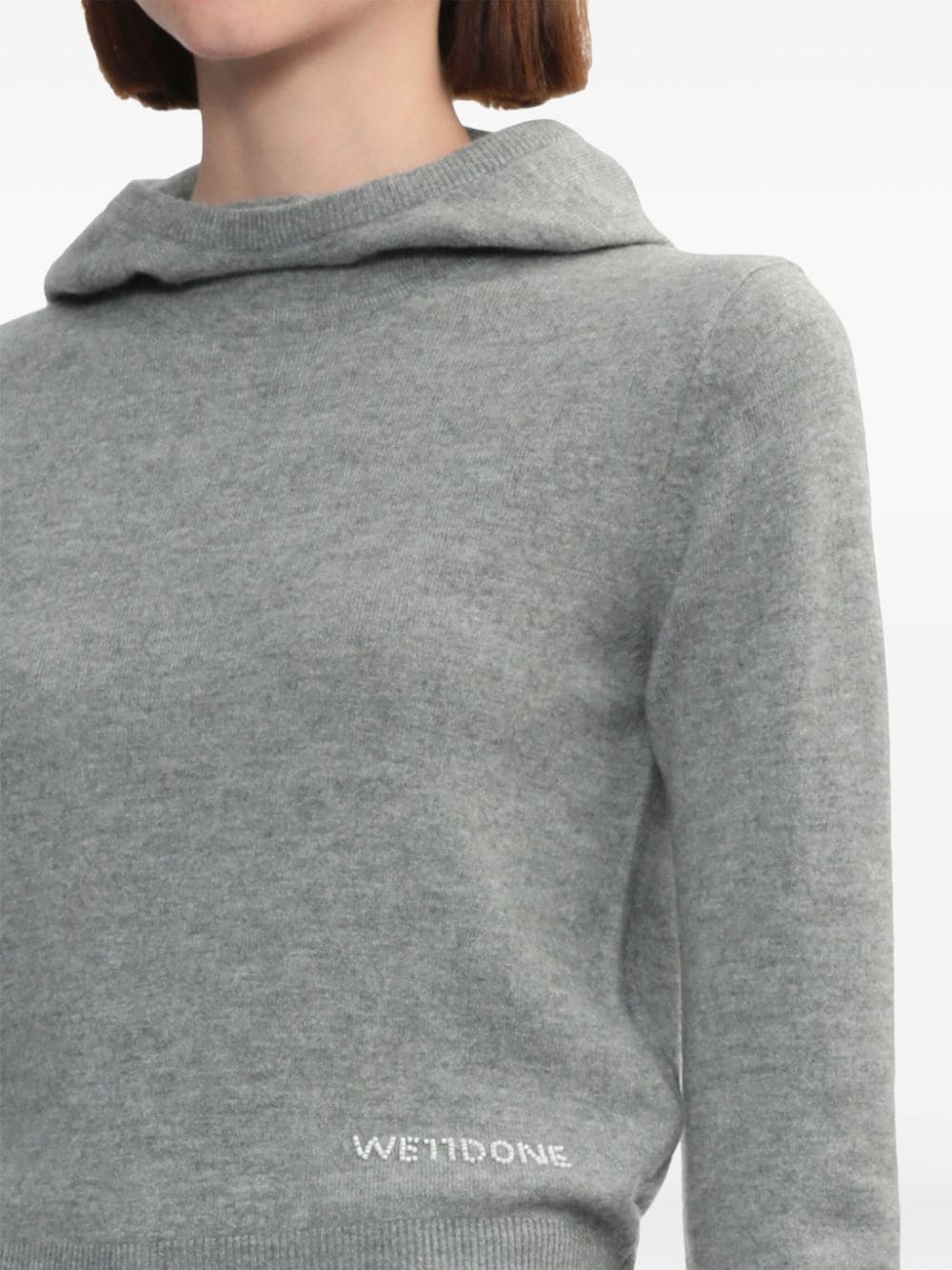 Shop We11 Done Logo-embellished Hoodie In Grau