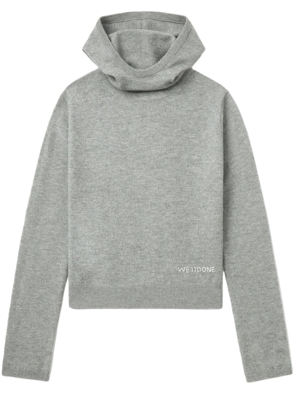 Shop We11 Done Logo-embellished Hoodie In Grau