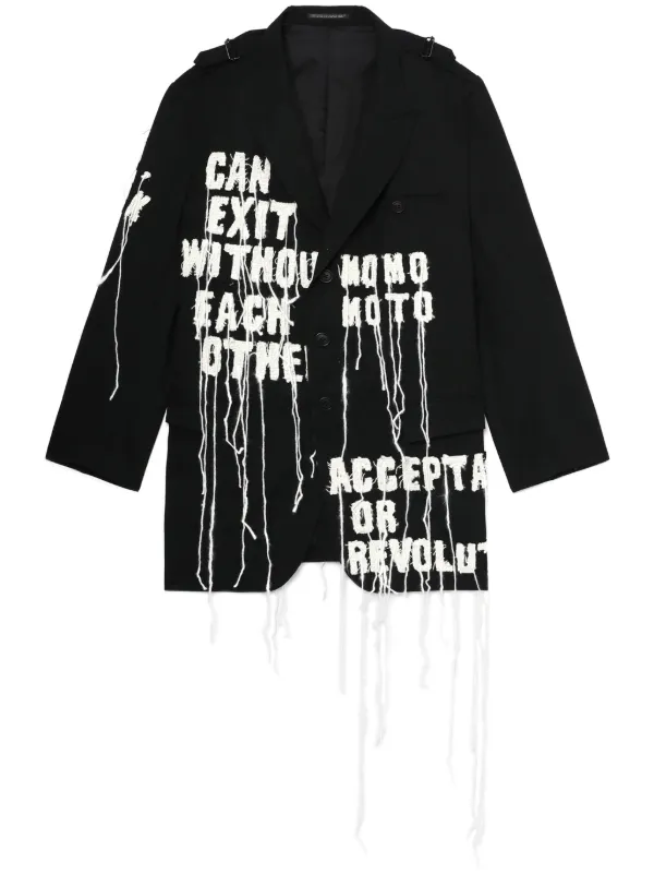 Yohji Yamamoto エンブロイダリー ジャケット | ブラック | FARFETCH JP