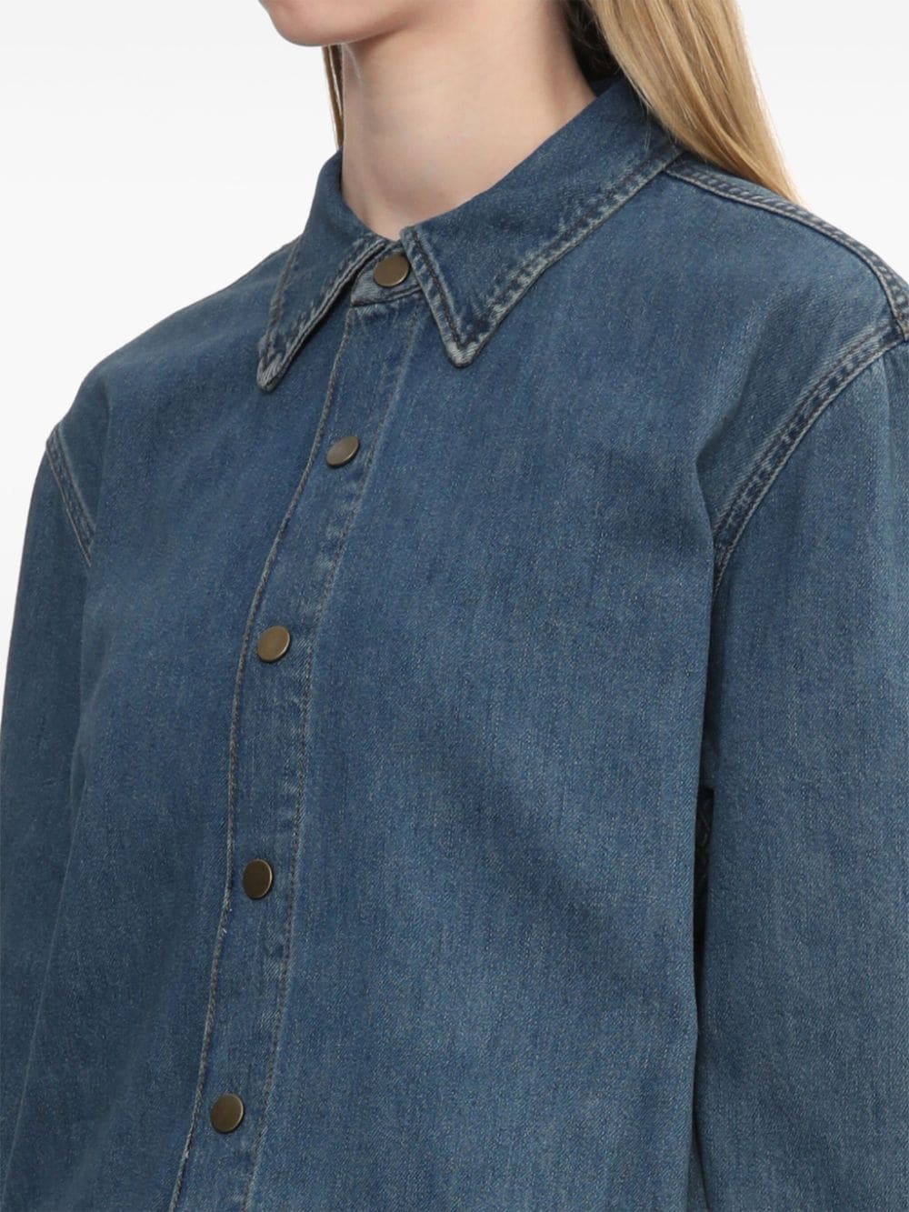 HAIKURE LOGO-PATCH DENIM DRESS 