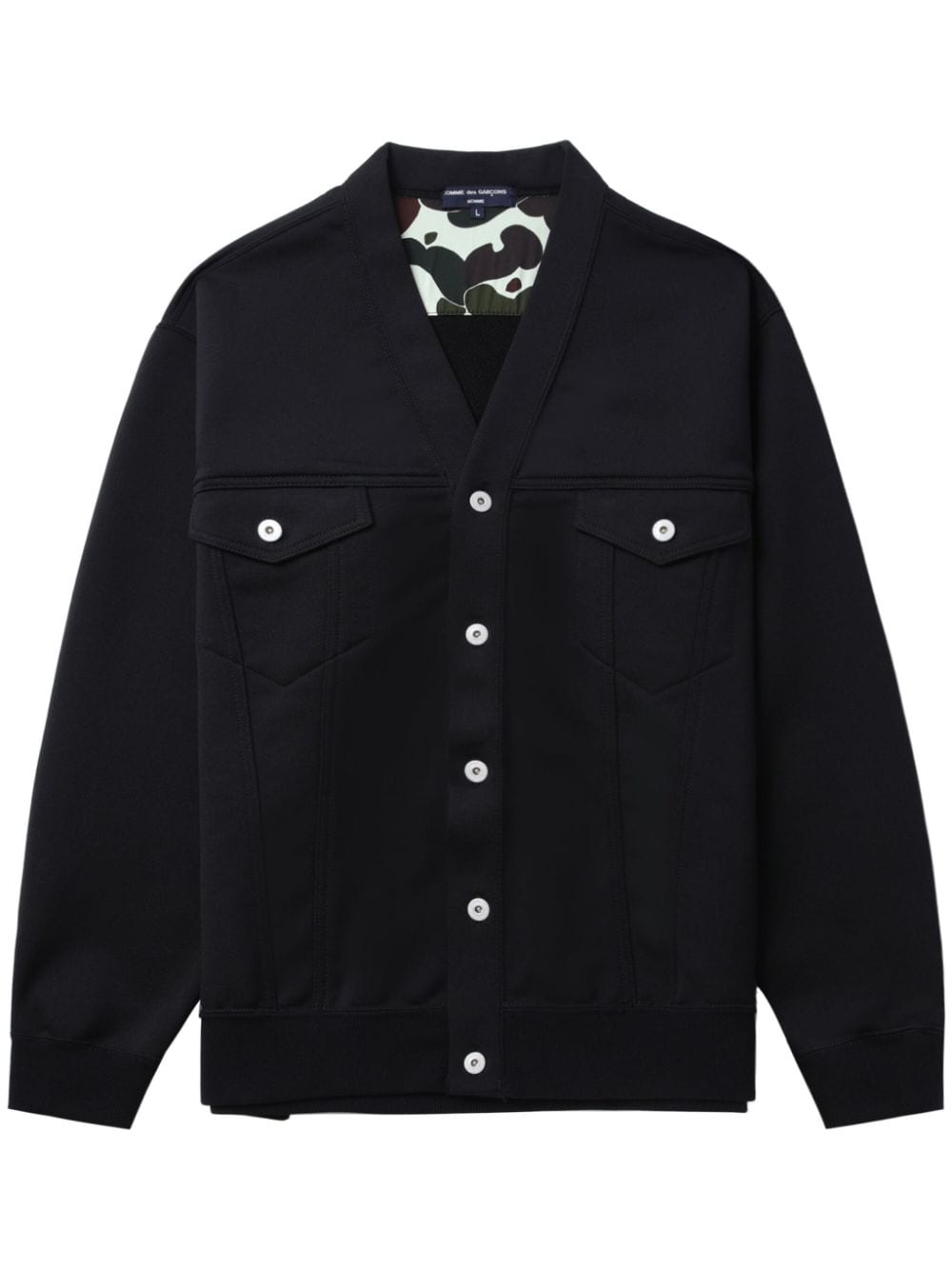 Shop Comme Des Garçons Homme Deux V-neck Cardigan In Black