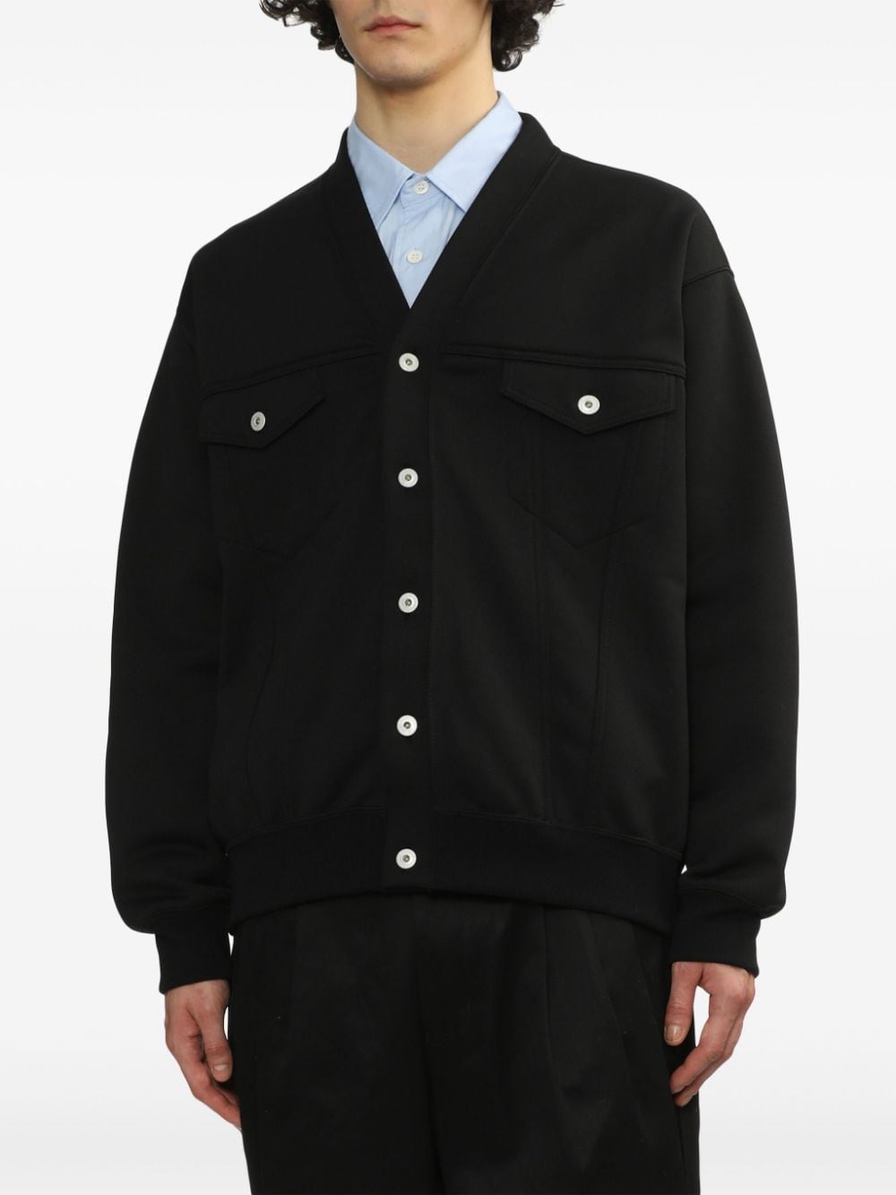 Shop Comme Des Garçons Homme Deux V-neck Cardigan In Black