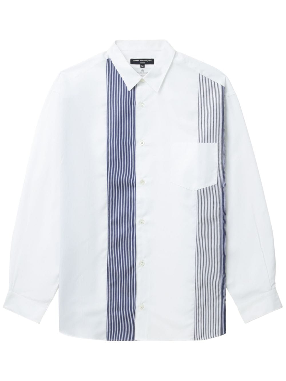 Shop Comme Des Garçons Homme Deux Striped Cotton Shirt In White