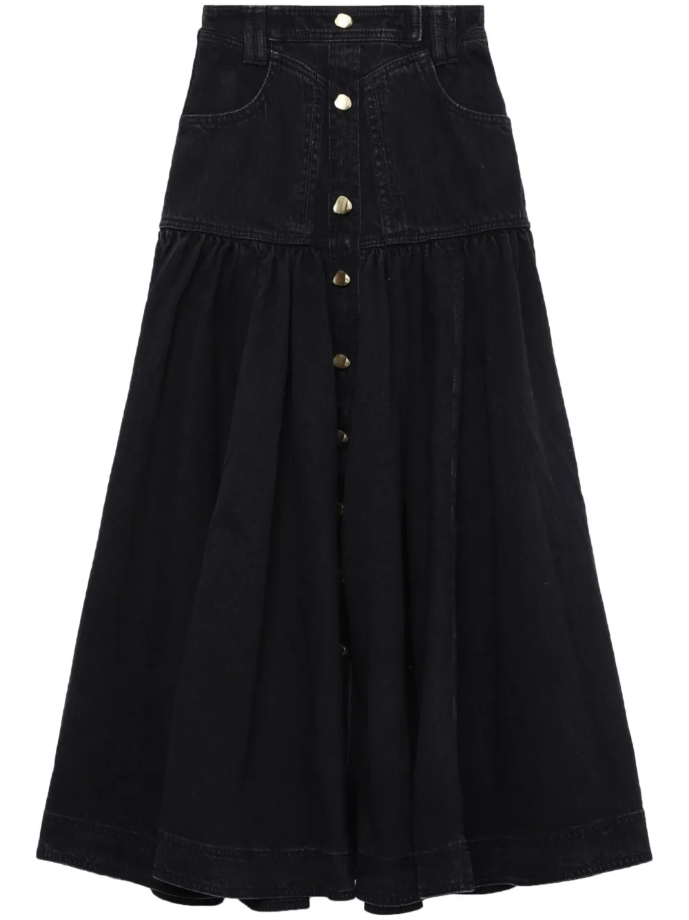 denim A-line skirt