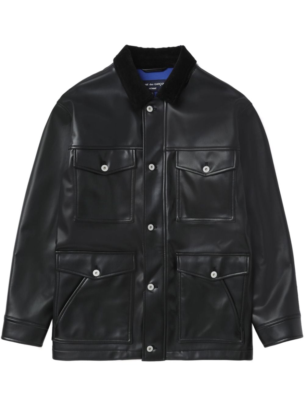 Comme des Garçons Homme corduroy-collar jacket - Black