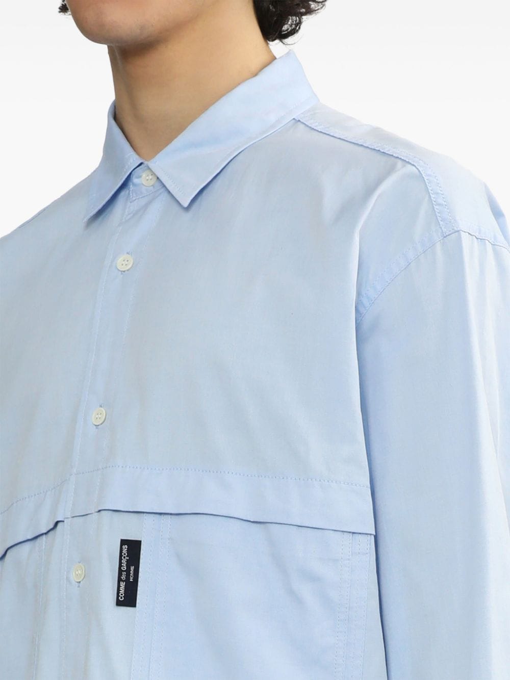 Shop Comme Des Garçons Homme Deux Quilted-panel Shirt In Blue