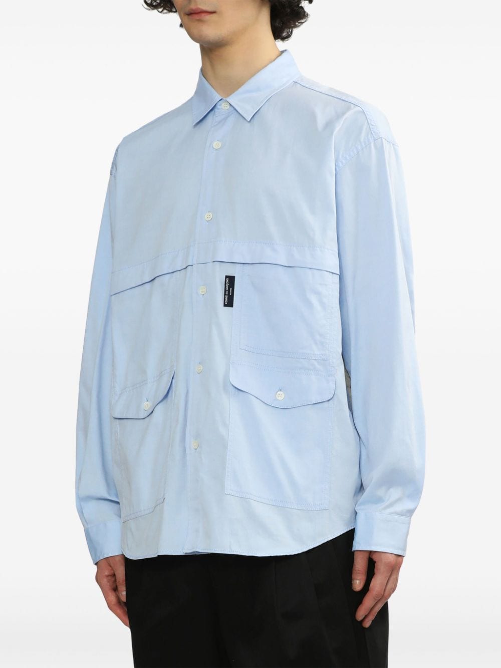 Shop Comme Des Garçons Homme Deux Quilted-panel Shirt In Blue