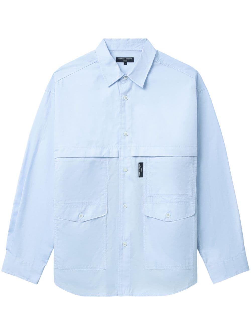 Shop Comme Des Garçons Homme Deux Quilted-panel Shirt In Blue