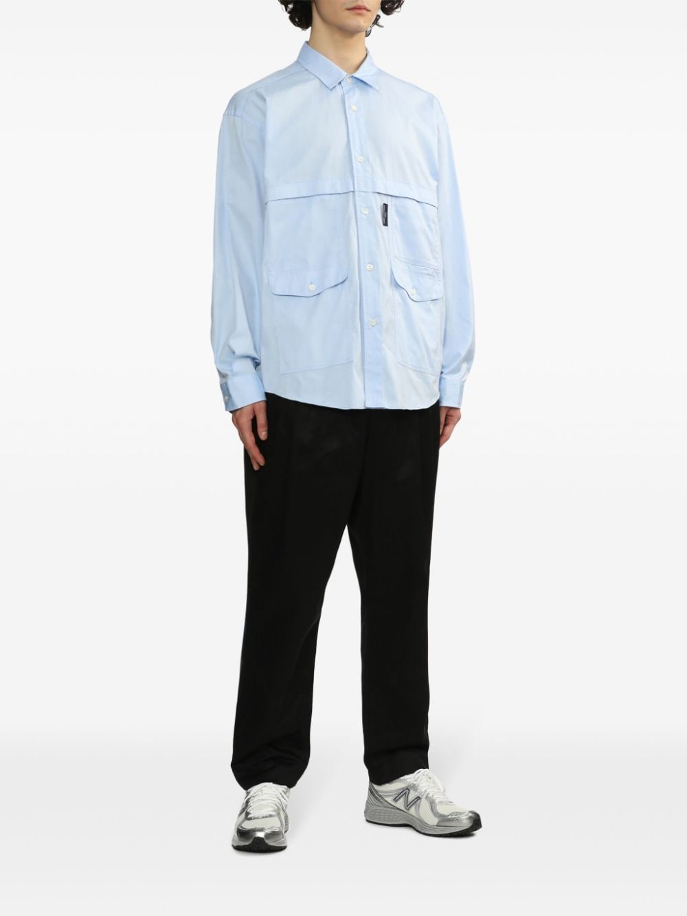 Shop Comme Des Garçons Homme Deux Quilted-panel Shirt In Blue