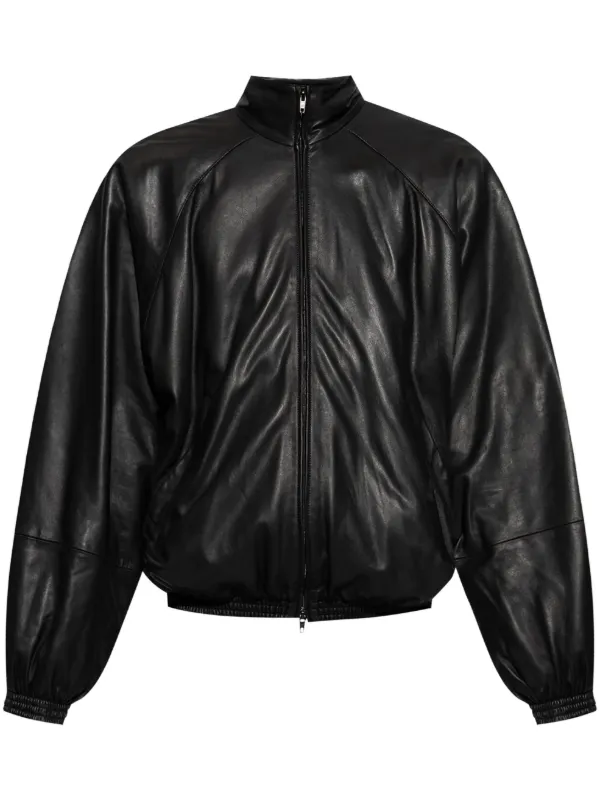 Balenciaga Leather Jacket Black FARFETCH