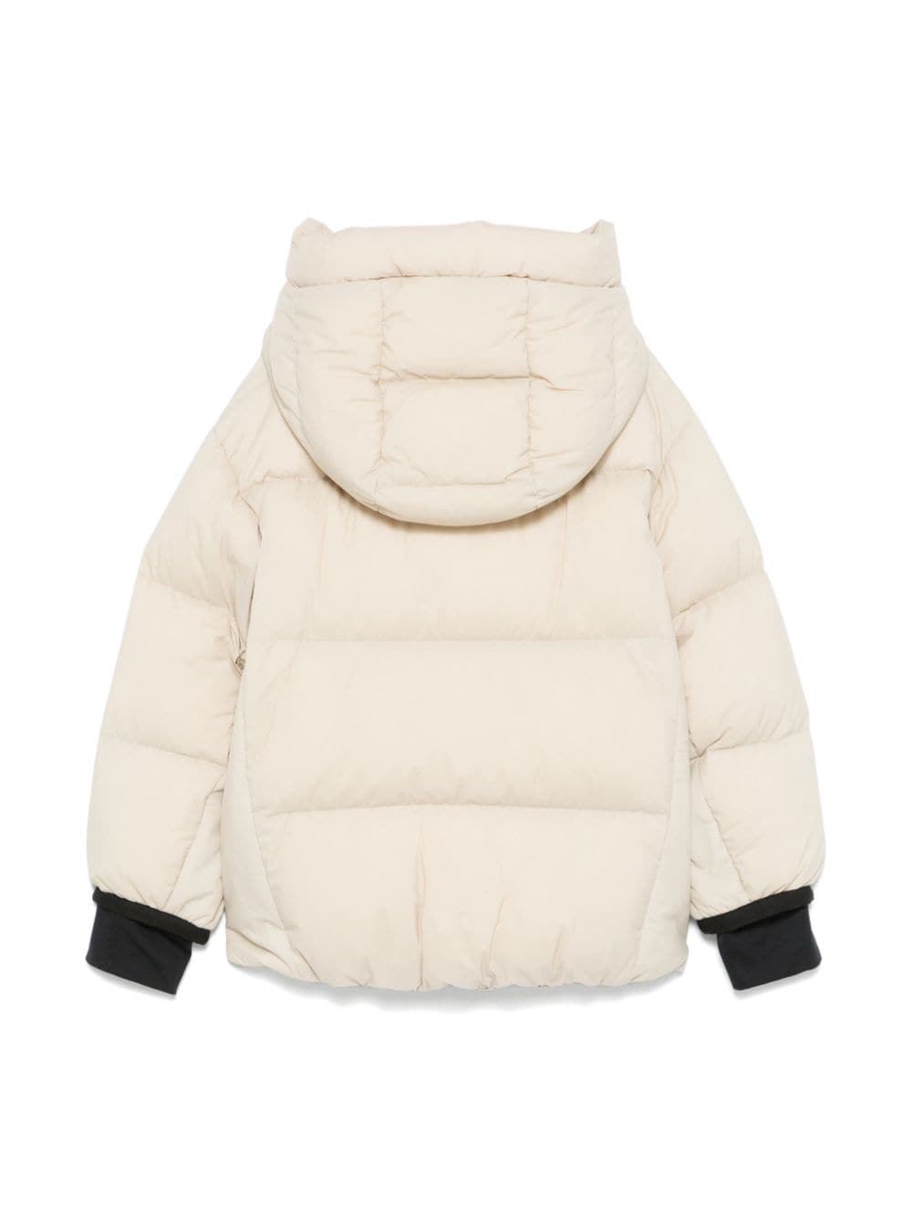 Moncler Enfant Gewatteerd jack met logopatch Beige