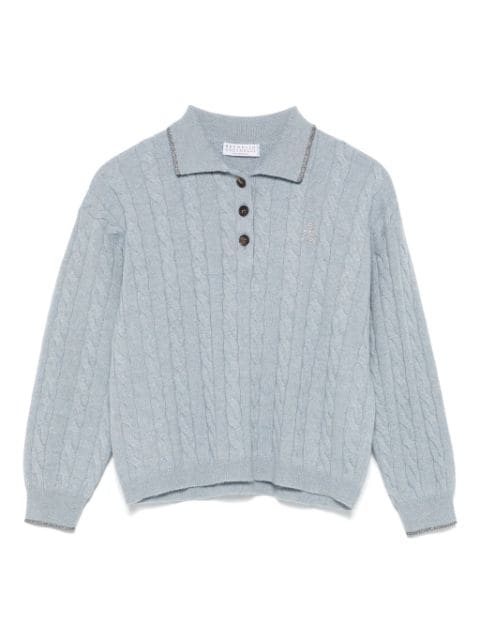 Brunello Cucinelli Kids polo en maille torsadée