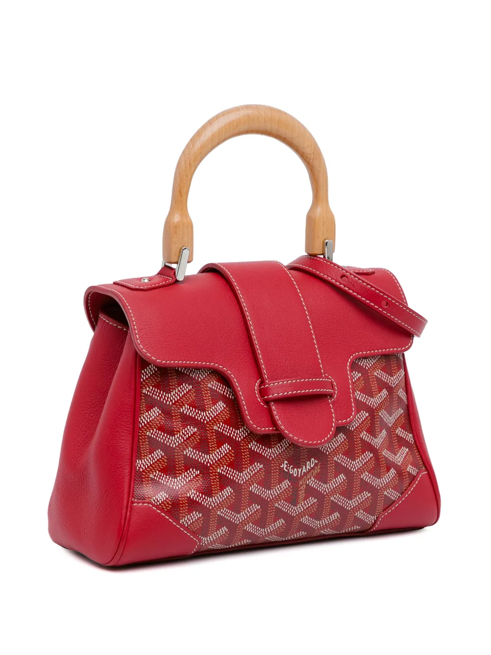 Pre-owned Goyard 2019 Mini Ine Saigon Souple Satchel In Red
