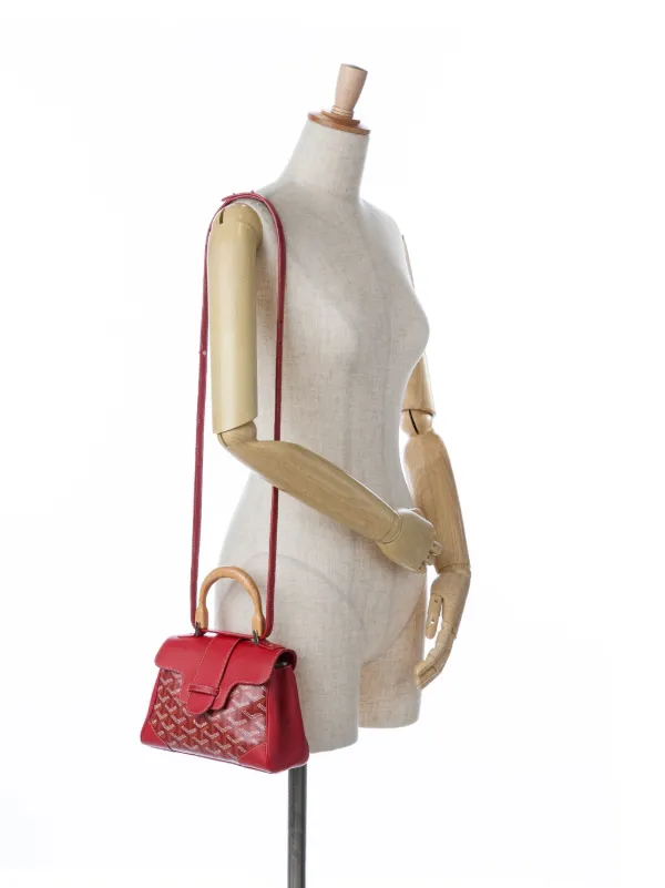 Goyard Pre-Owned 2019 Mini Goyardine Saigon Souple Satchel Red