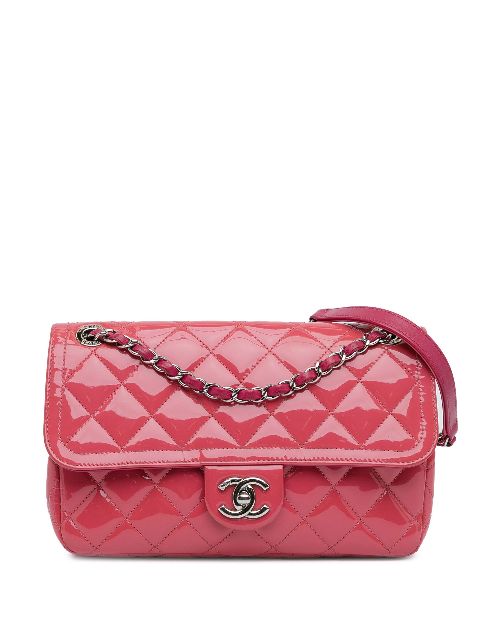 HOT SALE CHANEL 2014-2015 Medium Patent Coco Shine Flap shoulder bag Women