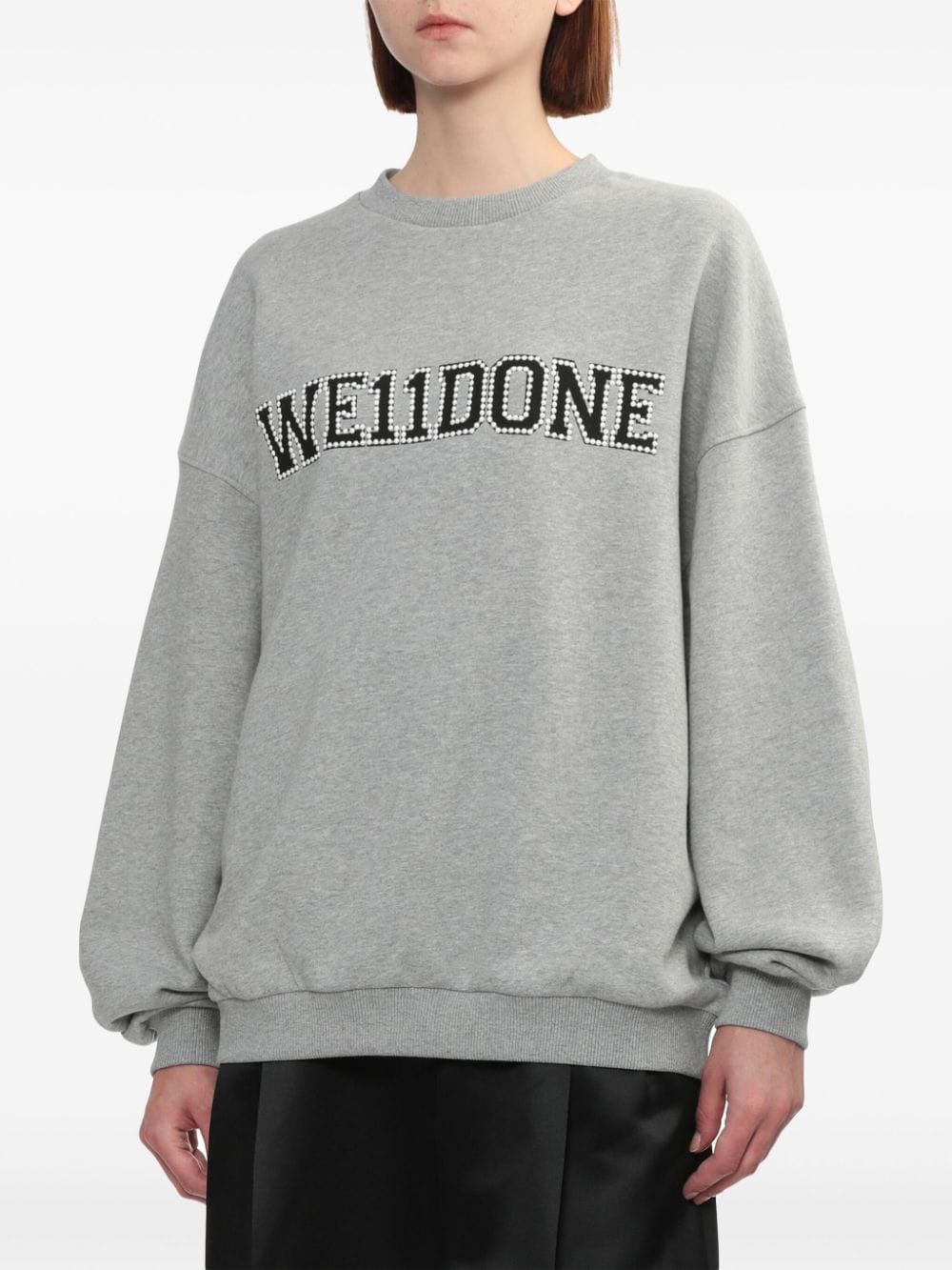 Shop We11 Done Logo-embellished Sweatshirt In Grey