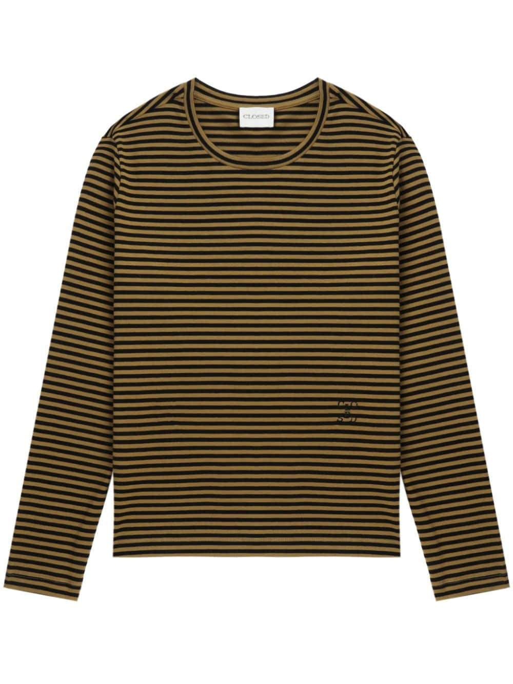 Shop Closed Striped Long-sleeve T-shirt In Black