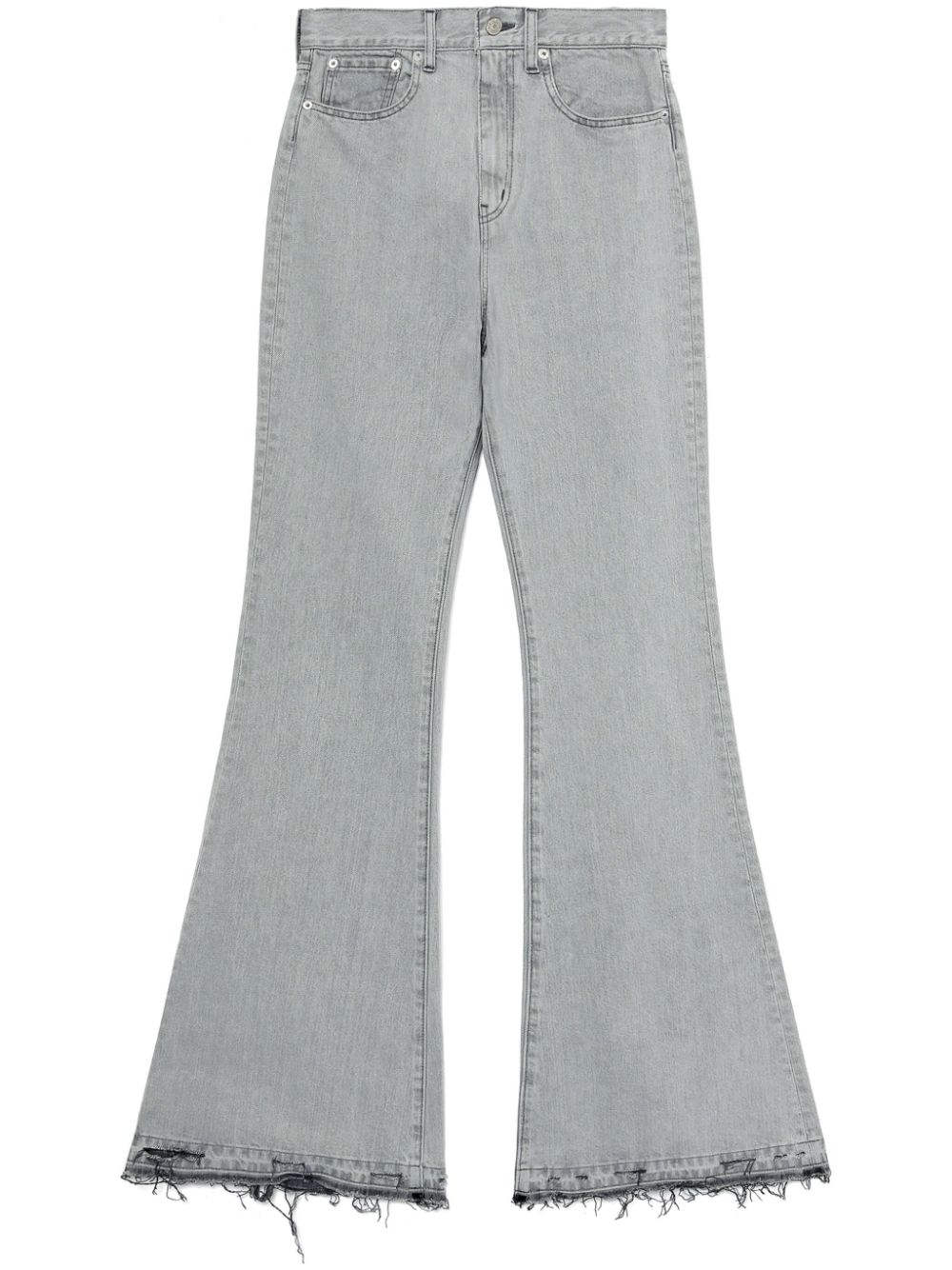 Junya Watanabe distressed flared jeans - Grey