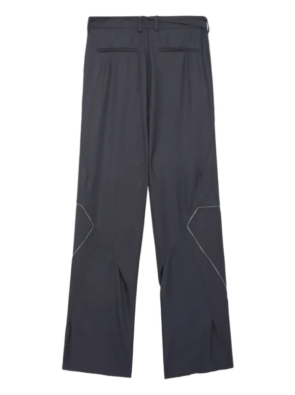 Kiko Kostadinov contrast stitching straight leg Pants Grey FARFETCH