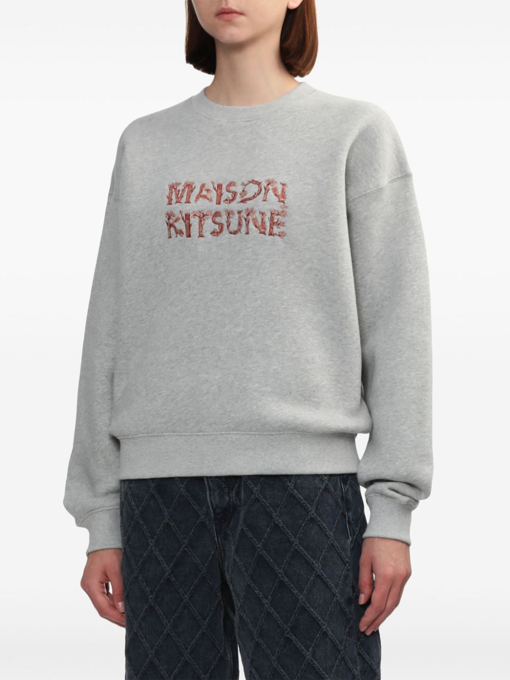 Maison Kitsune embroidered-logo sweatshirt Women