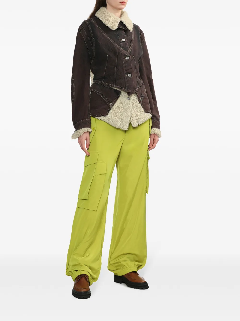 Kiko Kostadinov buttoned shearling jacket - Bruin