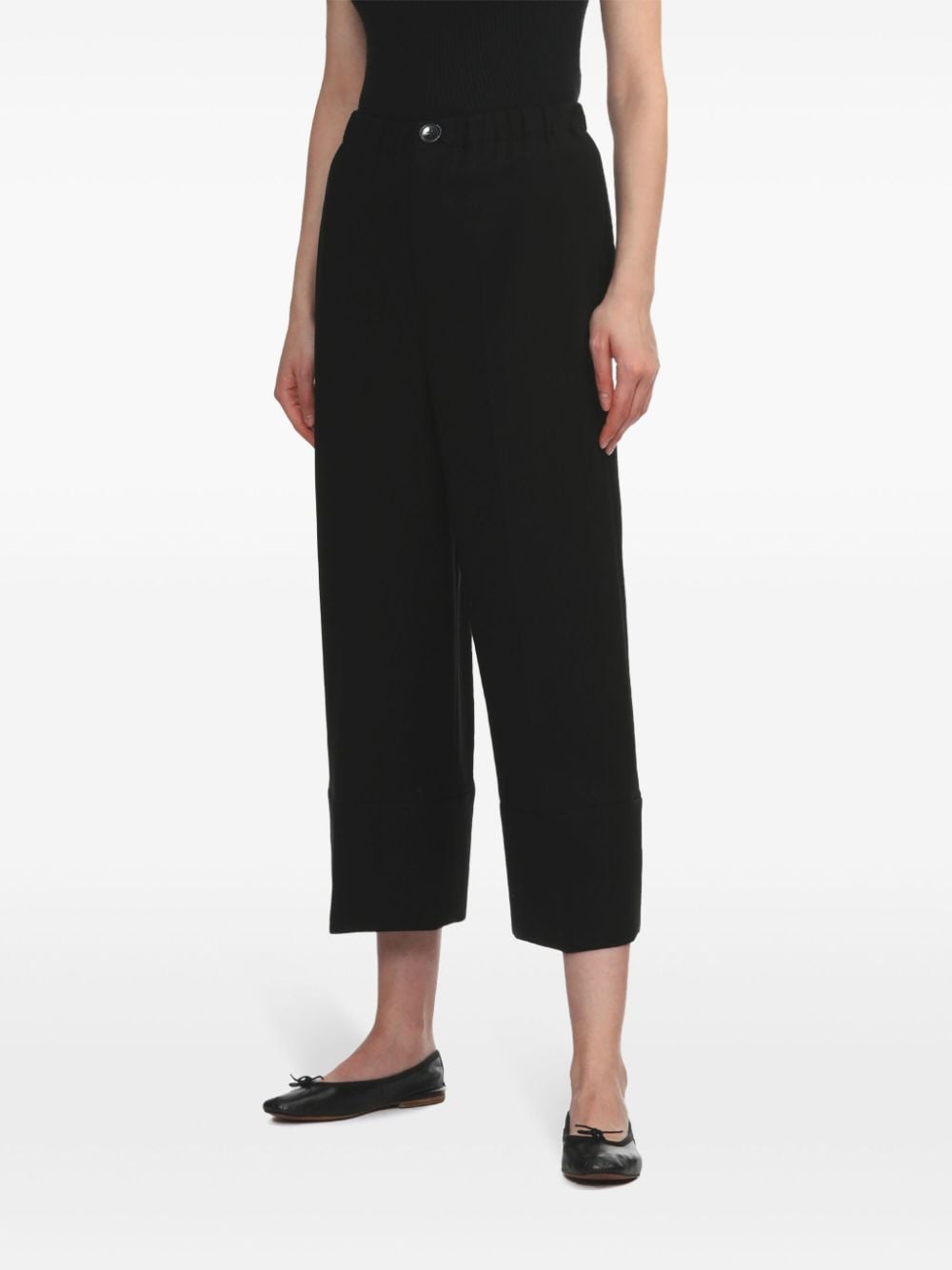 Shop Enföld Cropped Trousers In Black