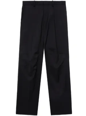 HELMUT LANG ヘルムートラング ウール ストレート パンツ 黒 0048. HELMUT LANG cut off design slacks ブラック カットオフ