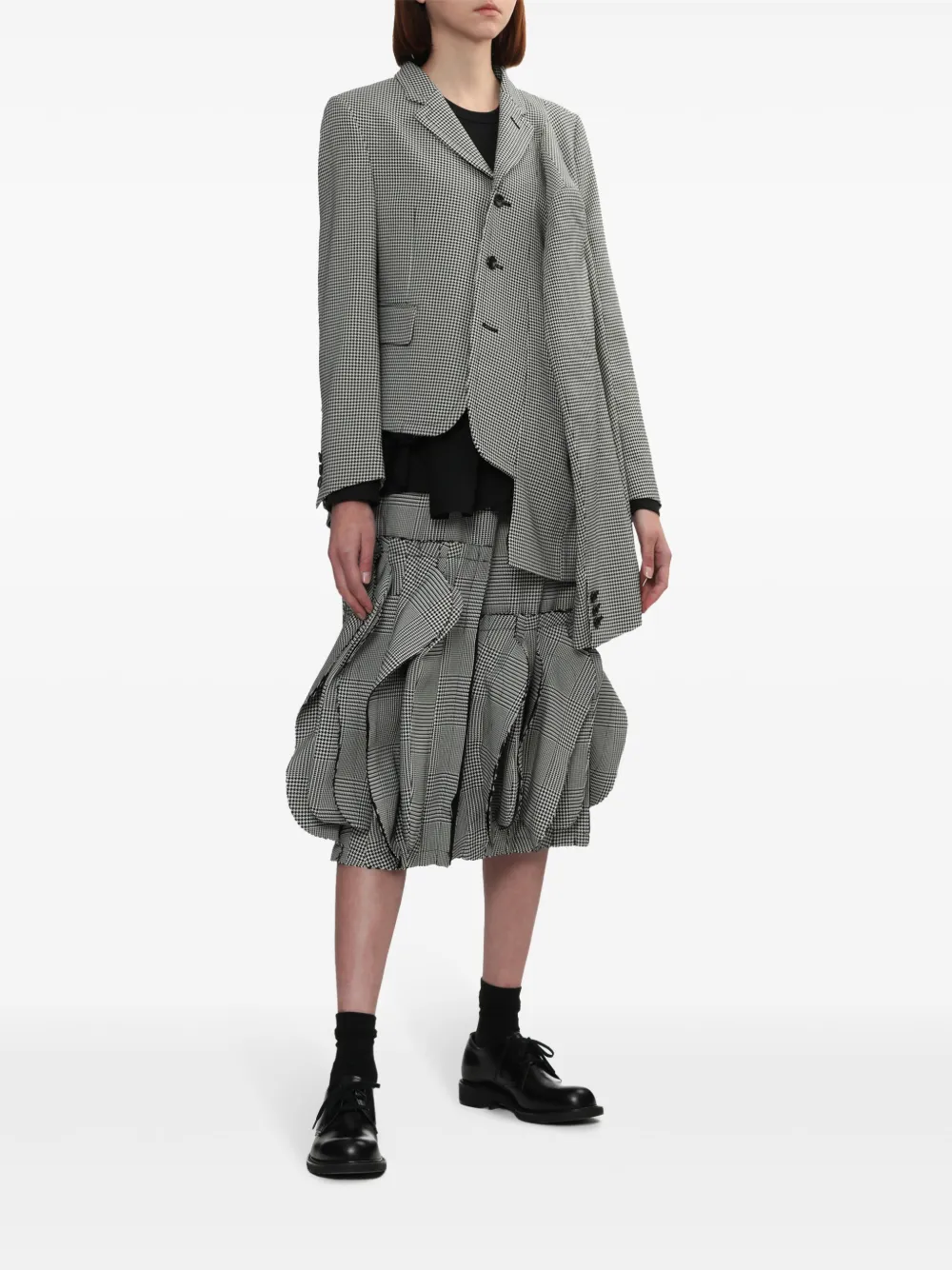 Comme Des Garçons houndstootth skirt - Zwart