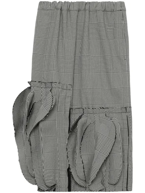 Tricot Comme des Garcons SS2001 grey puppytooth wrap skirt with pink stripe - S