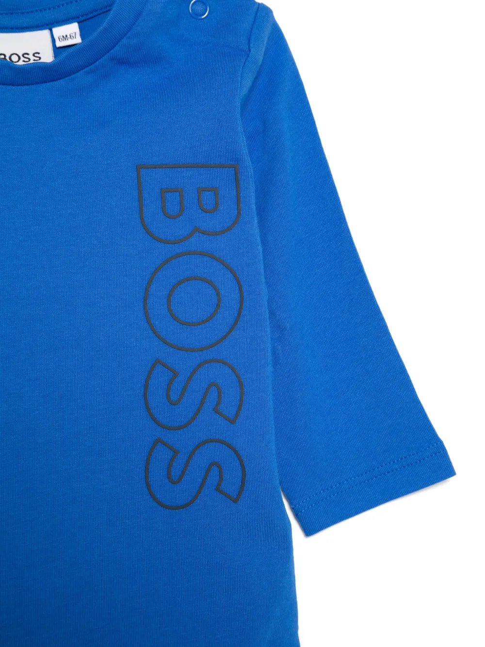 BOSS Kidswear T-shirt met rubberen logodetail Blauw