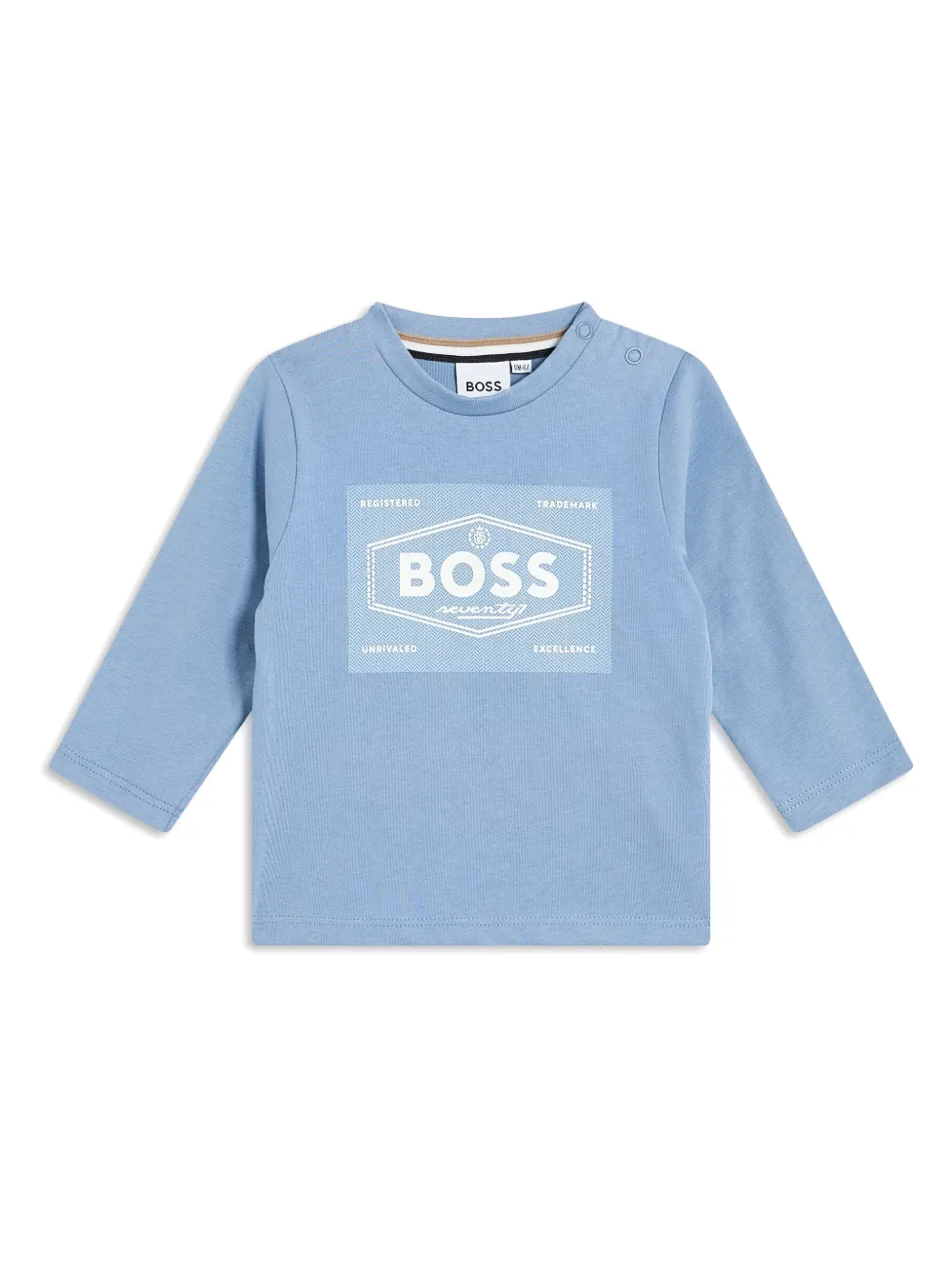 BOSS Kidswear T-shirt met rubberen logodetail Blauw