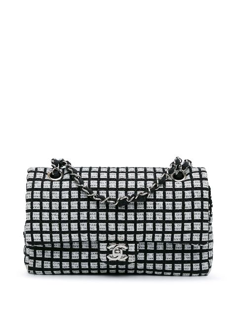 CHANEL 2014 Medium Classic Ribbon Tweed Double Flap shoulder bag Women